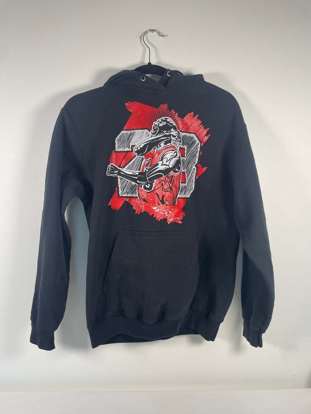 SNELOS Michael Jordan #23 Bred Graphic Hoodie Black Sz M
